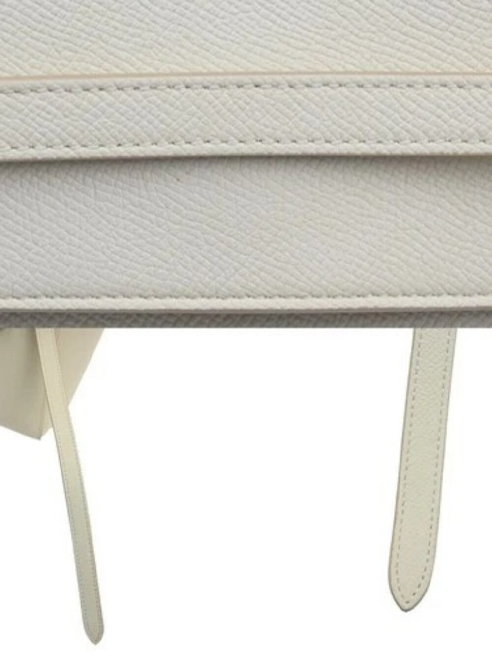 CELINE Logo Belt 2way Shoulder Hand Bag Leather White GHW Italy 29RL885 - Picture 8 of 16